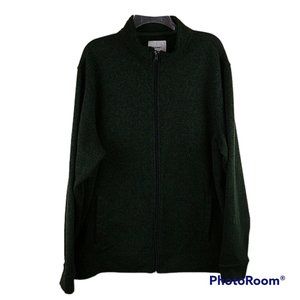 Old Navy Mock Neck Full Zip Sweater Fleece Jacket Anthracite Green
